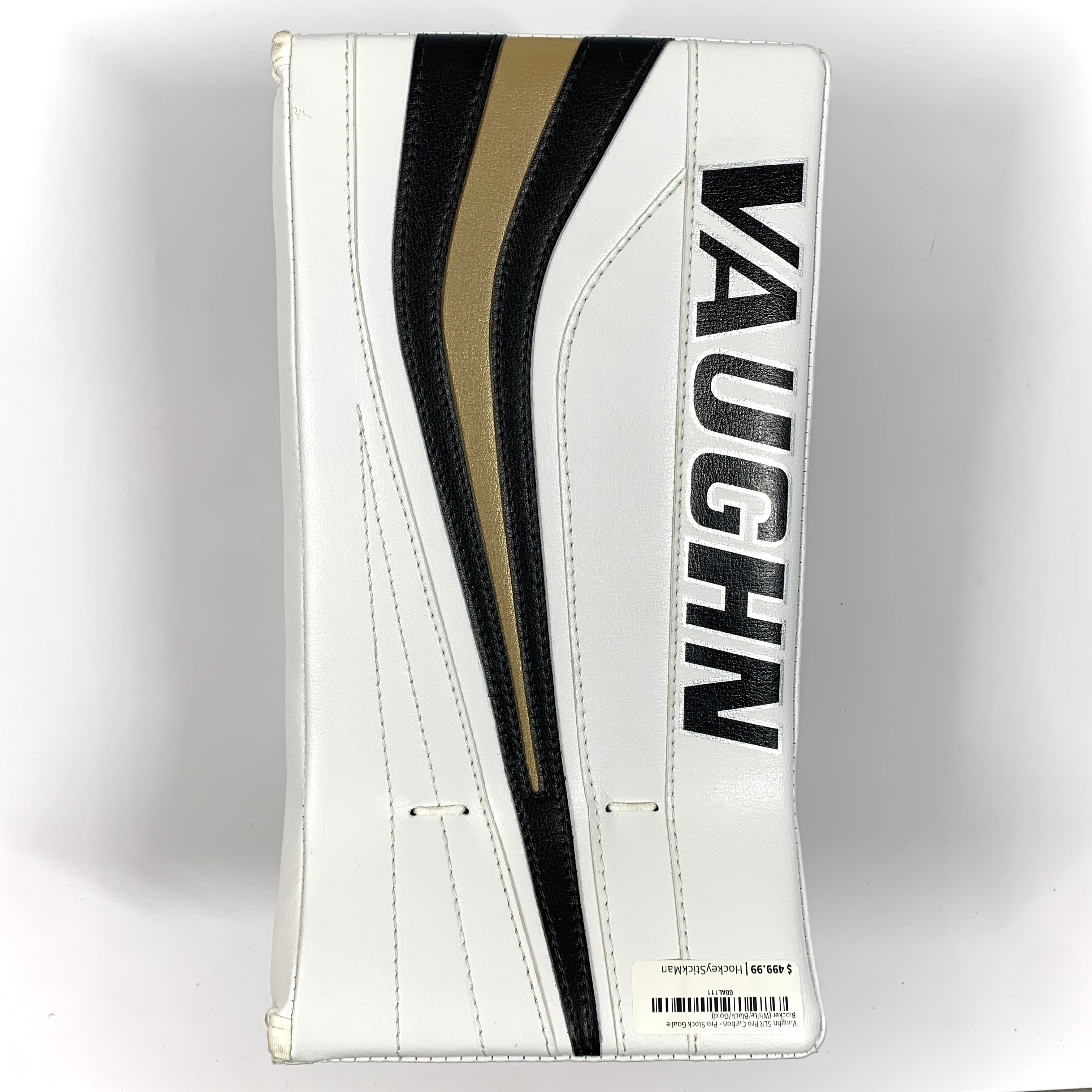 Vaughn SLR Pro Carbon – Bloqueur de gardien de but professionnel – Vegas Golden Knights (blanc/noir/or)